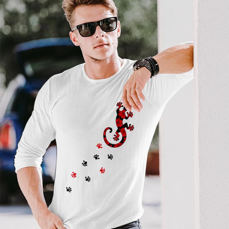 Gecko Footprint ハイビスカスフラワー ハワイサーフスタイルtシャツ 長袖Tシャツ 彼への贈り物