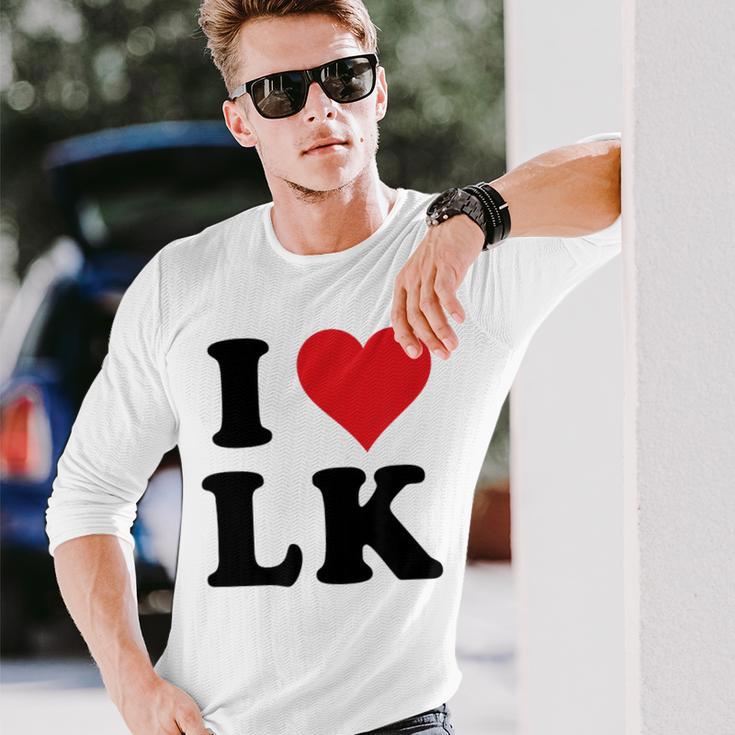 I Heart Lk Initials I Love LK First And Last Name L K 長袖Tシャツ 彼への贈り物