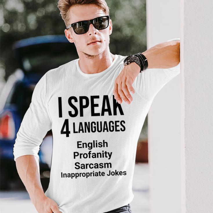 Ipeak 4 Languages おもしろ英語文法先生 長袖Tシャツ 彼への贈り物