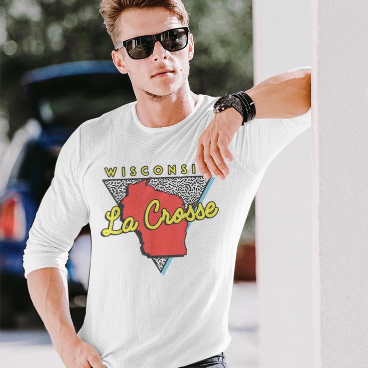 La Crosse ウィスコンシン ヴィンテージ Wi レトロ トライアングル 長袖Tシャツ 彼への贈り物