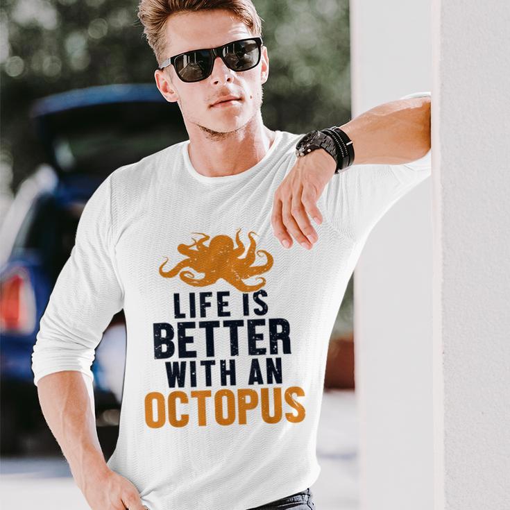 Life Is Better With An Octopus Cephalopoda 蛸 長袖Tシャツ 彼への贈り物