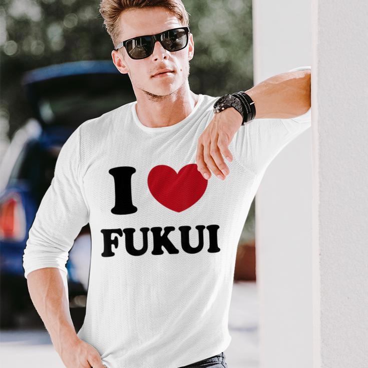 I Love Fukui 福井が大好き 長袖Tシャツ 彼への贈り物