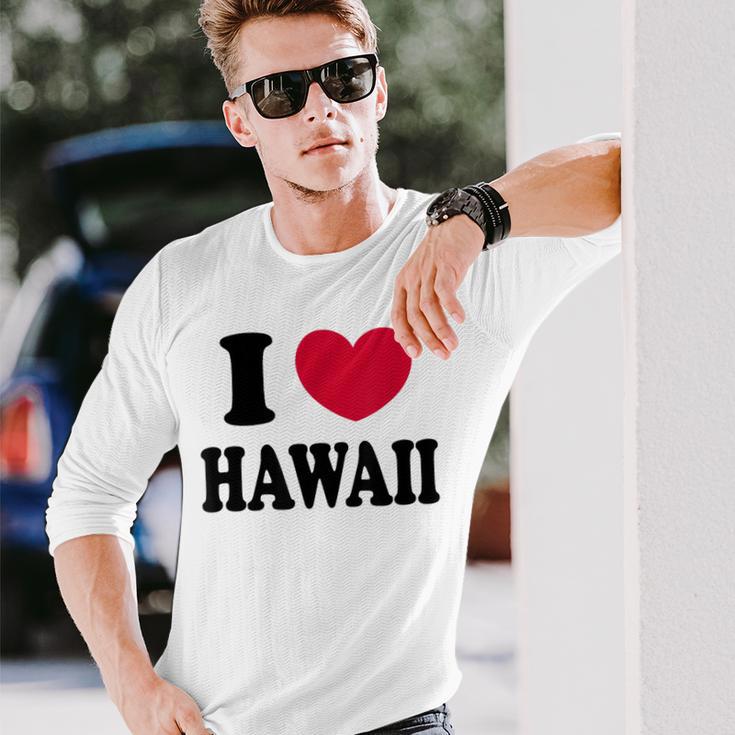 I Love Hawaii ハワイが大好き 長袖Tシャツ 彼への贈り物