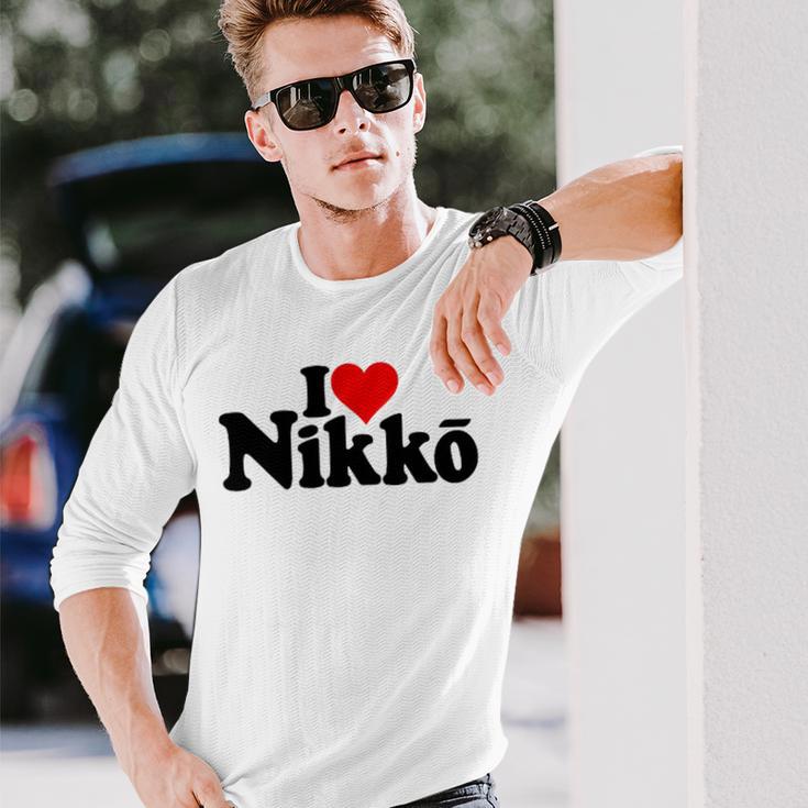 I Love Heart Nikko Japan 栃木県 長袖Tシャツ 彼への贈り物