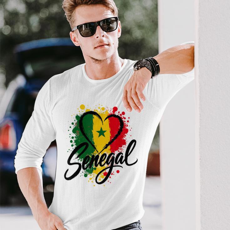 I Loveenegal 休暇 旅行 旗 お土産 ハート ツーリスト 長袖Tシャツ 彼への贈り物