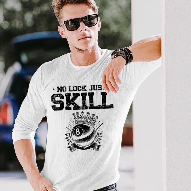 No Luck Justkill ビリヤードキュー プールスヌーカー 長袖Tシャツ 彼への贈り物