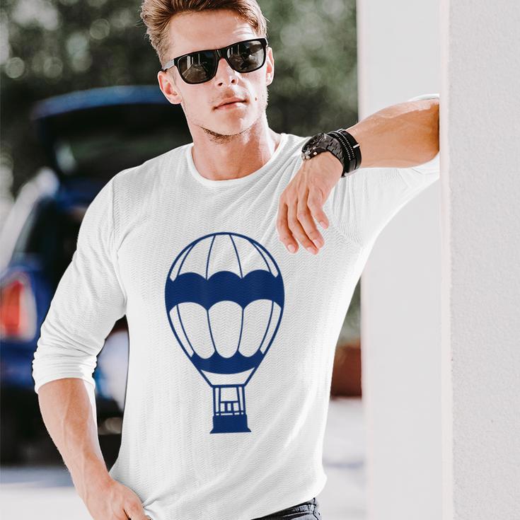 Simple Hot Air Balloon 熱気球 面白い シンプル ミニマリスト 気球 熱気球 長袖Tシャツ 彼への贈り物