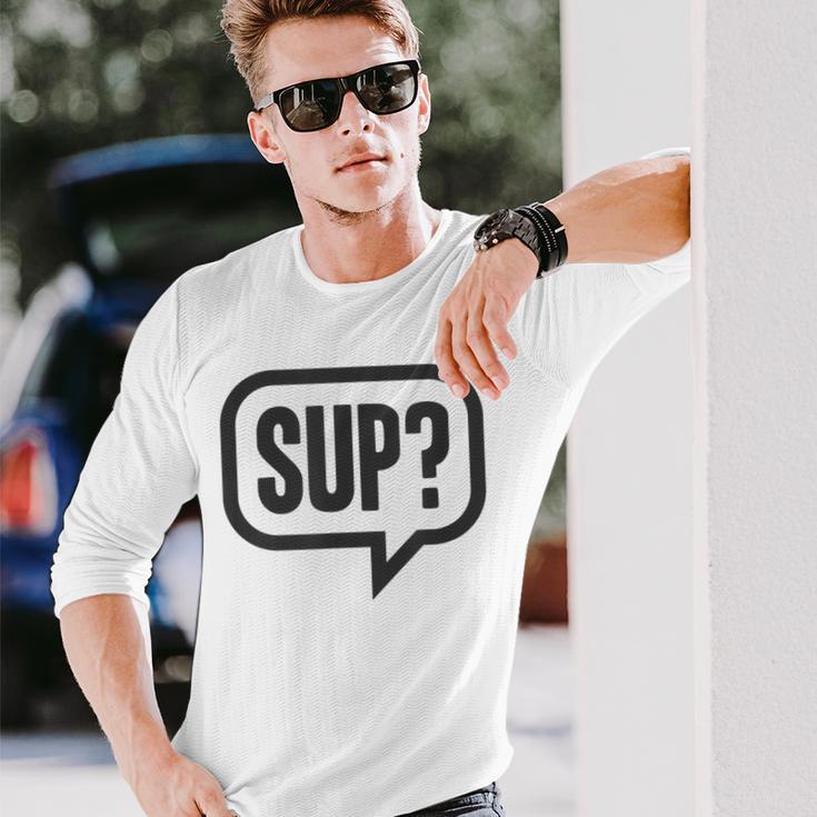 Sup どうしたの？ワザップワサップ What's Up 長袖Tシャツ 彼への贈り物