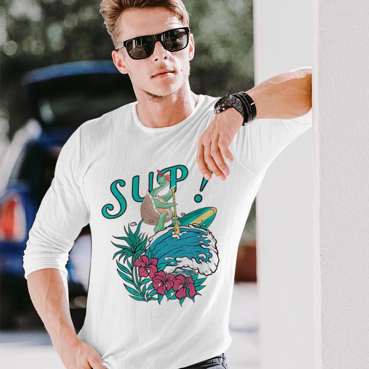Sup サーフィン スタンドアップ パドル タートル パドリング サブボードup 長袖Tシャツ 彼への贈り物