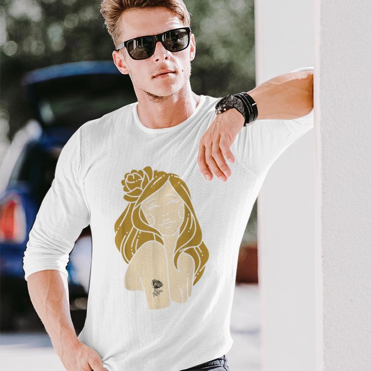 かわいいタトゥーガールファニーユニセックスデザインメンズレディースtシャツ 長袖Tシャツ 彼への贈り物