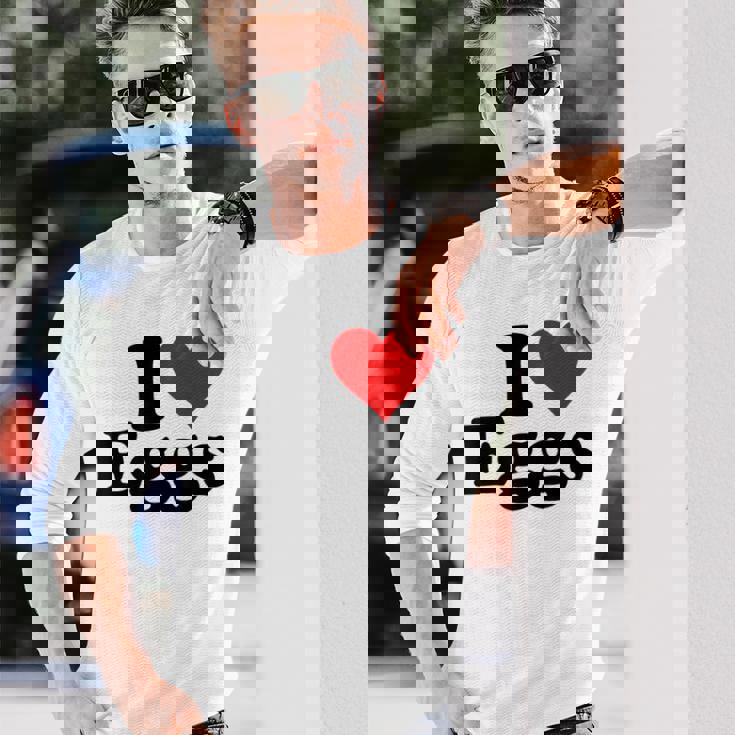 アイラブエッグアイハートエッグ 長袖Tシャツ 彼への贈り物