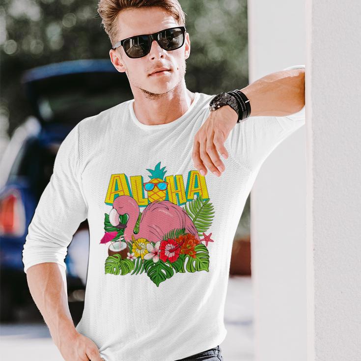 アロハシャツ ハワイアン フラミンゴ キッズ ティーン ガールズ 幼児 長袖Tシャツ 彼への贈り物