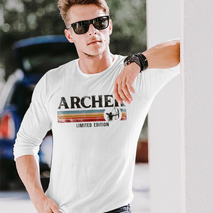 アーチェリー 弓 アーチャー レトロ ヴィンテージ アーチャー 長袖Tシャツ 彼への贈り物