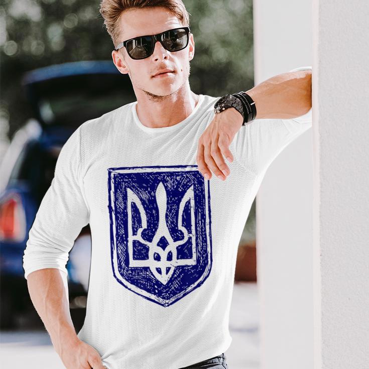 ウクライナの紋章 ウクライナの強いビシバンカ 長袖Tシャツ 彼への贈り物