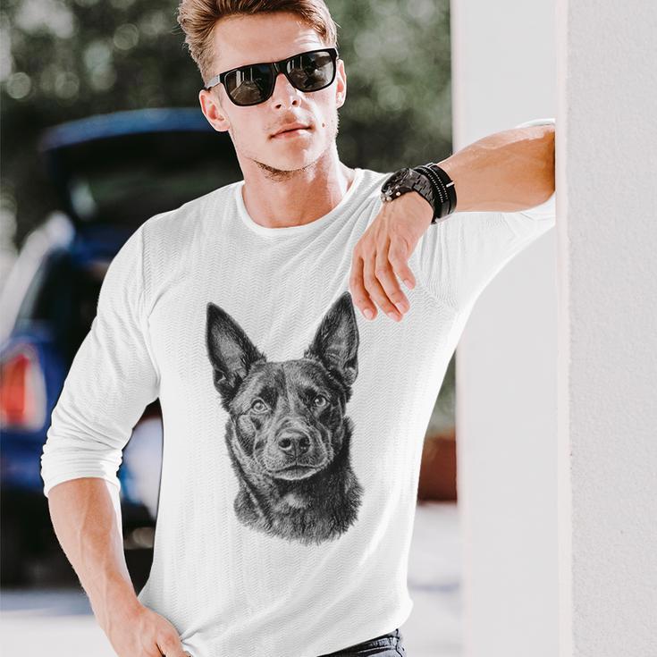 オーストラリアンケルピードッグモチーフペットアート オーストラリアンケルピー 長袖Tシャツ 彼への贈り物