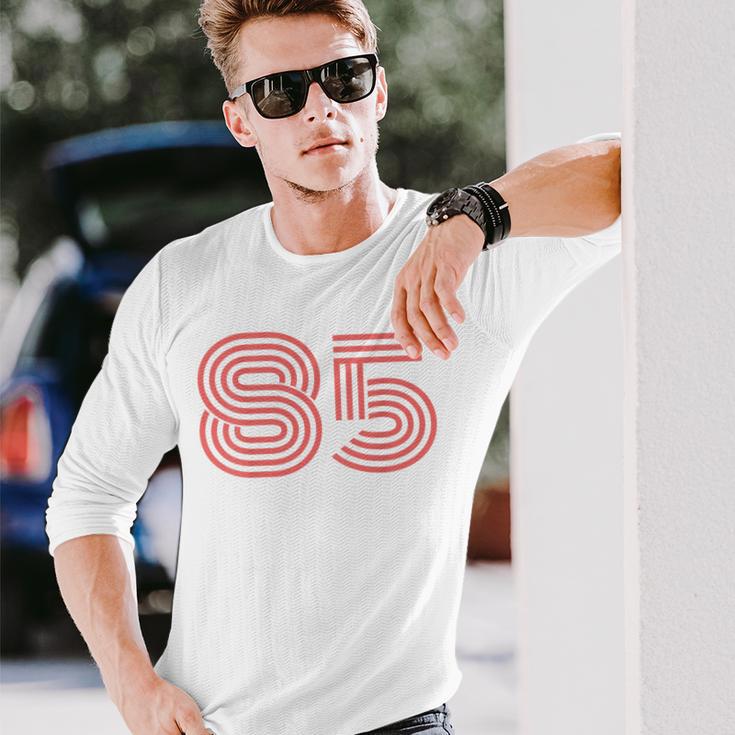 クールなレトロなレタリングジャージ、背番号85 1985 長袖Tシャツ 彼への贈り物