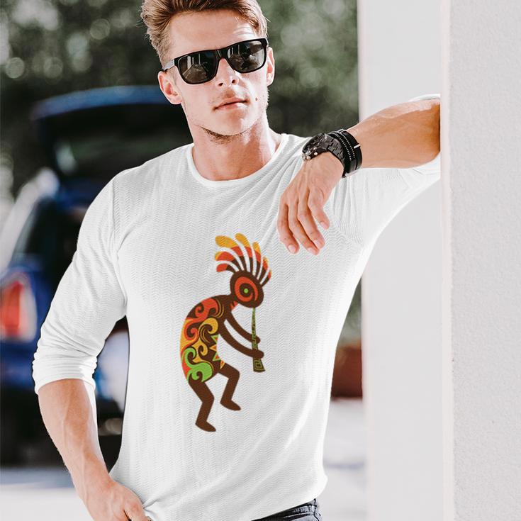 ココペリネイティブアメリカンtシャツ スモールプリント 長袖Tシャツ 彼への贈り物