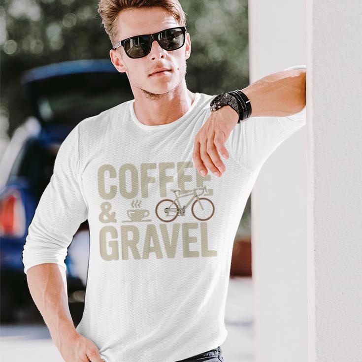 コーヒー&グラベル グラベル グラベルバイク グラベルバイカー オフロードバイク 長袖Tシャツ 彼への贈り物