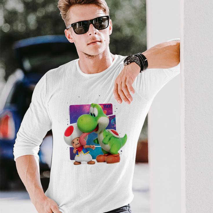 ザ・スーパーマリオギャラクシー・ムービー Toad And Yoshi Galaxy Fun 長袖Tシャツ 彼への贈り物