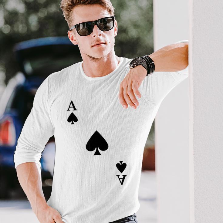 スペード、エース、カーニバル、コスチューム、ポーカー、カードプレイヤー。Poker Card 長袖Tシャツ 彼への贈り物