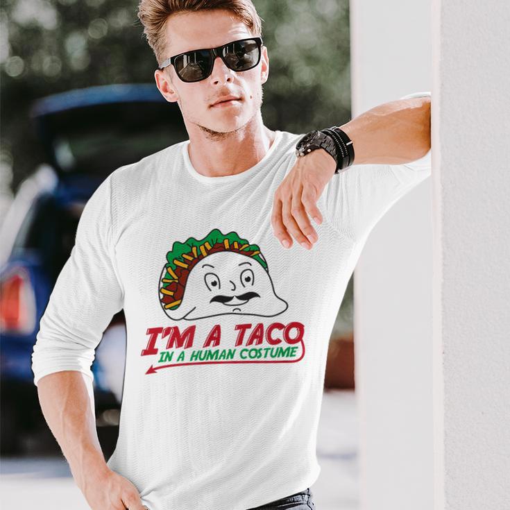 タコス イン ヒューマン コスチューム メキシカン テクスメックス ファヒータ ブリトー 長袖Tシャツ 彼への贈り物