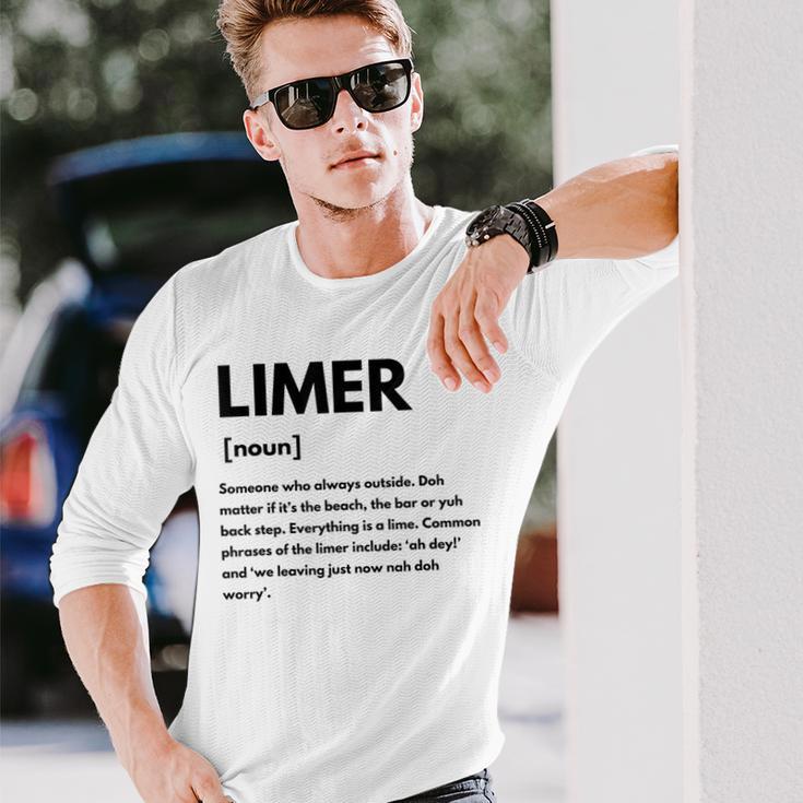 トリニダード・トバゴ Limer Definition Liming Lime 長袖Tシャツ 彼への贈り物