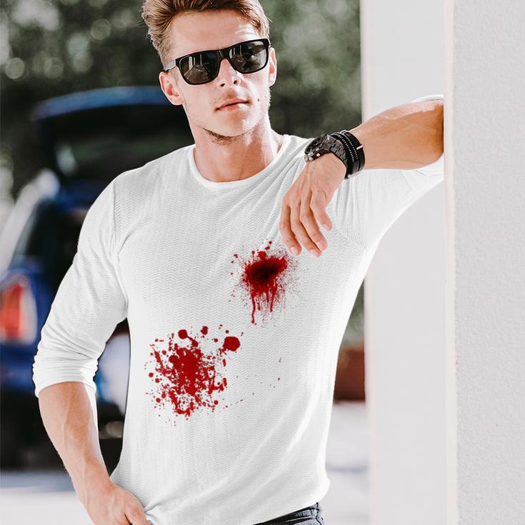 ハロウィン用血しぶき 長袖Tシャツ 彼への贈り物