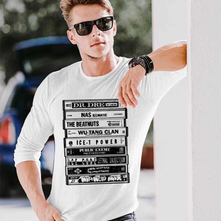 ヒップホップアーティストカセットtシャツ オールドスクールラップtシャツ 長袖Tシャツ 彼への贈り物