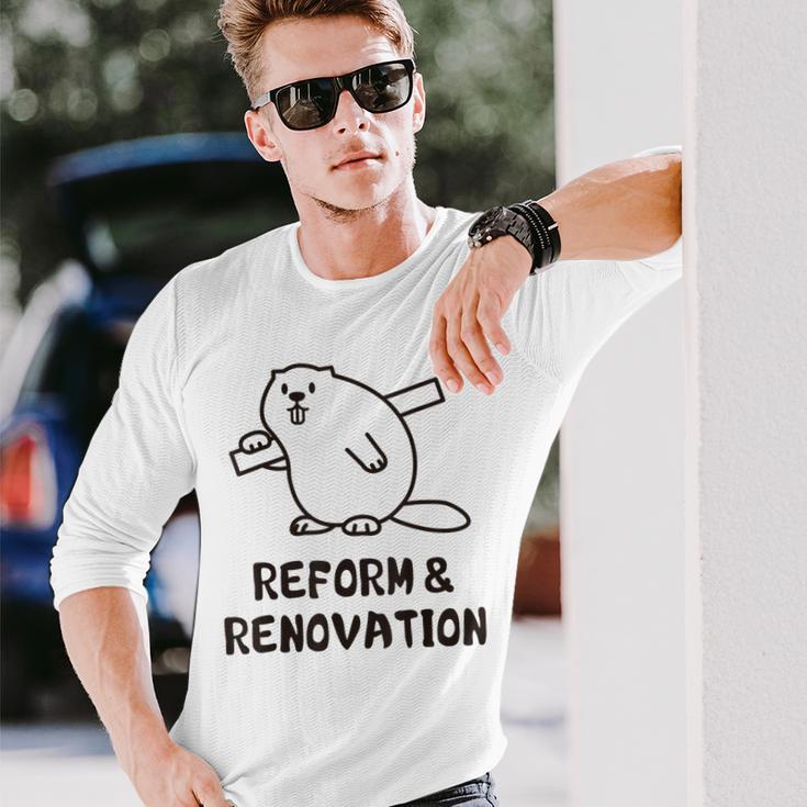 ビーバー リフォーム リノベーション 職人 大工 建築 木工 メンズ レディース キッズ かわいい 長袖Tシャツ 彼への贈り物