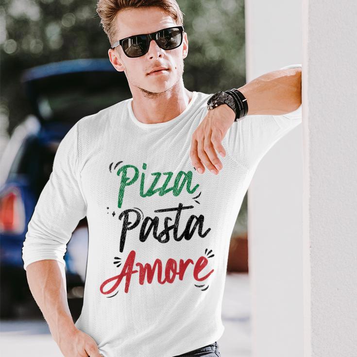 ピザ パスタ アモーレ イタリア製 長袖Tシャツ 彼への贈り物
