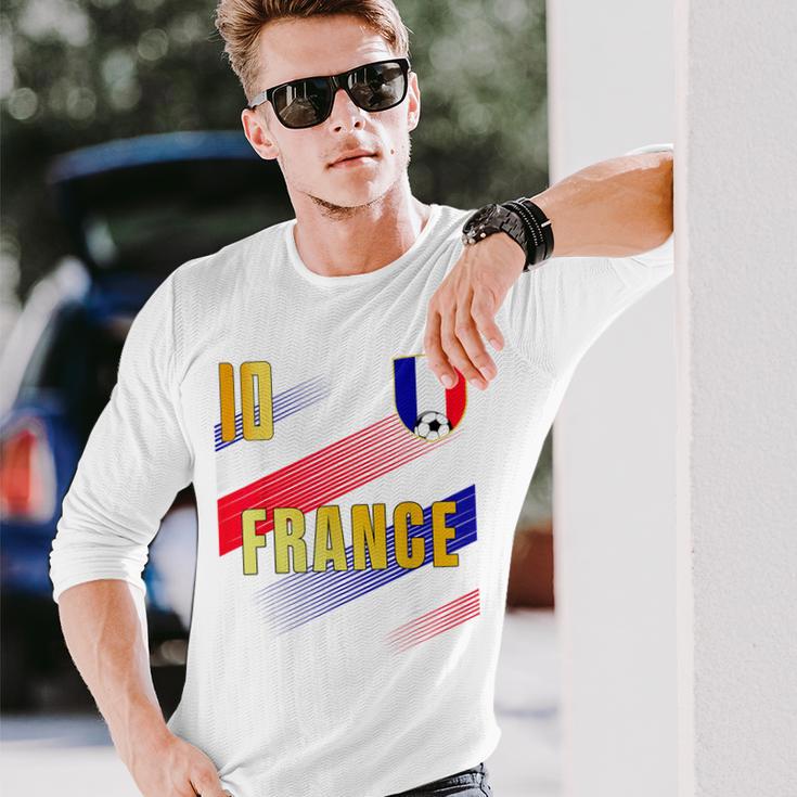 フランス国旗 フランスのプライド愛好家 長袖Tシャツ 彼への贈り物