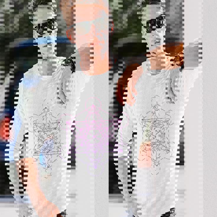 メタトロンキューブ 神聖幾何学 長袖Tシャツ 彼への贈り物