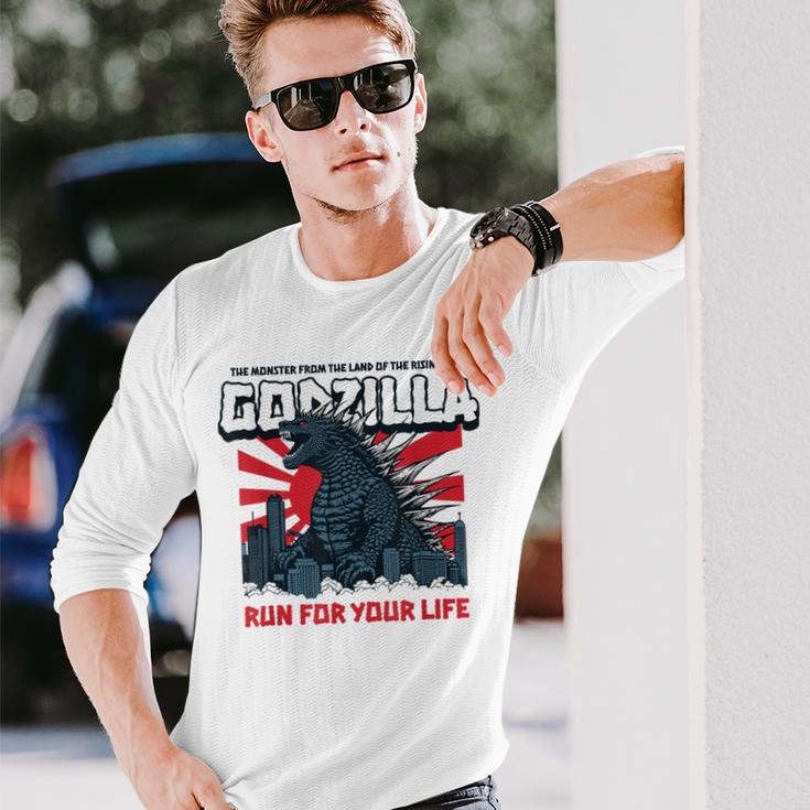モンスター – ゴジラ：必死の逃亡 長袖Tシャツ 彼への贈り物