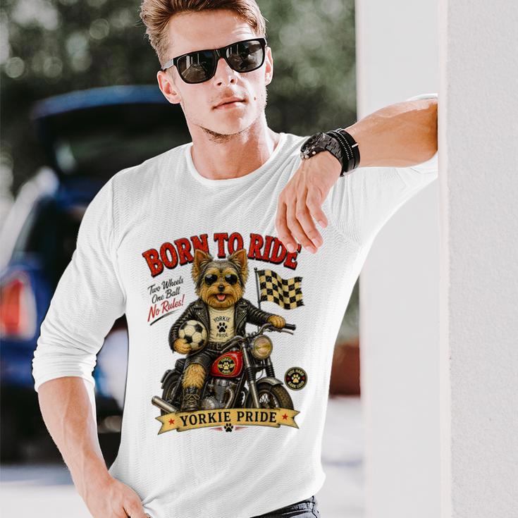 ヨーキー ライド バイク 遊び フットボール サッカー Digor 長袖Tシャツ 彼への贈り物