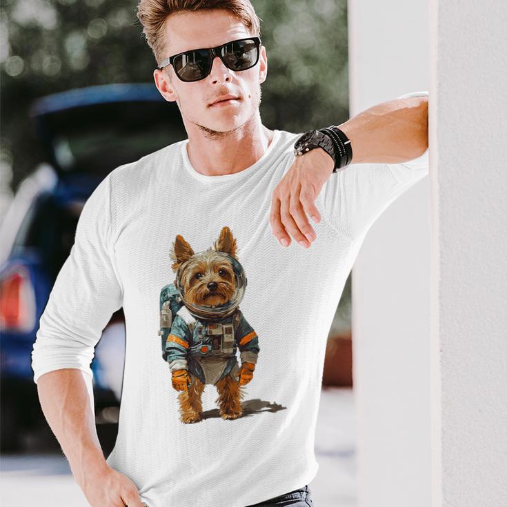 ヨークシャーテリア 犬 グラフィック ペット ヨークシャーテリア 長袖Tシャツ 彼への贈り物