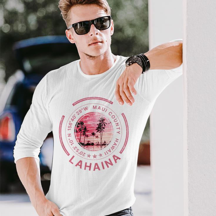 ラハイナ ハワイ マウイ レトロ ハワイアン 長袖Tシャツ 彼への贈り物
