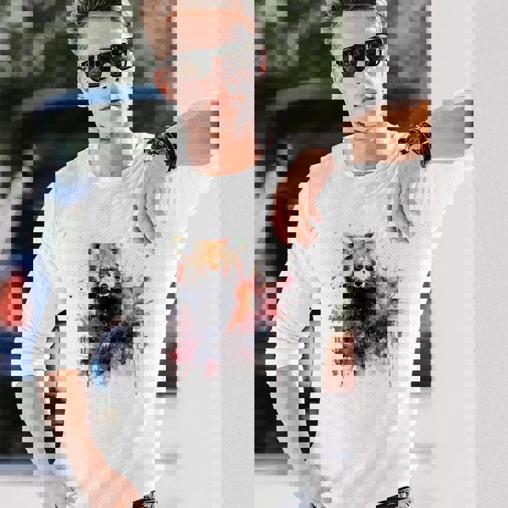 レッサーパンダ 恋人 アートワーク 長袖Tシャツ 彼への贈り物