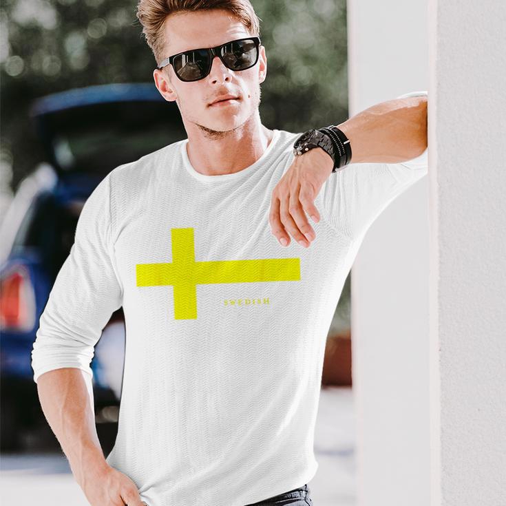 レトロ スウェーデン国旗 メンズ レディース キッズ ヴィンテージ ギフト 長袖Tシャツ 彼への贈り物