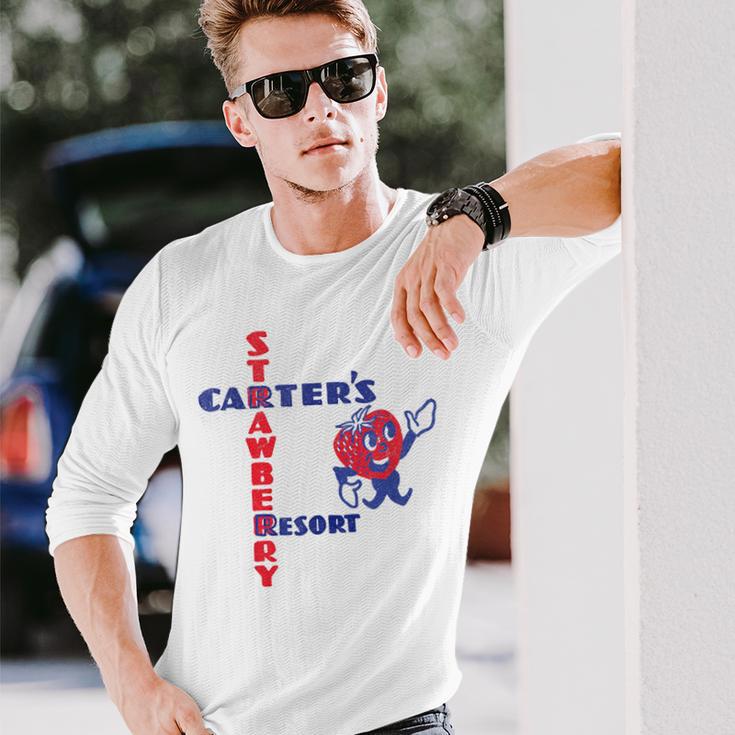レトロ ホテル カーターズ ストロベリー リゾート カリフォルニア 長袖Tシャツ 彼への贈り物