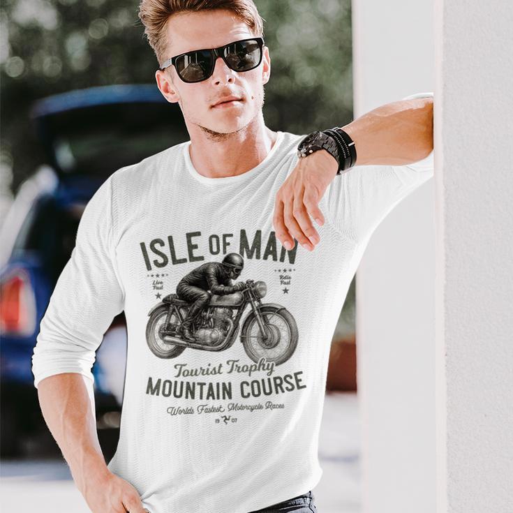 レトロ マン島 Tt レース ヴィンテージ レーシング バイクレース 長袖Tシャツ 彼への贈り物