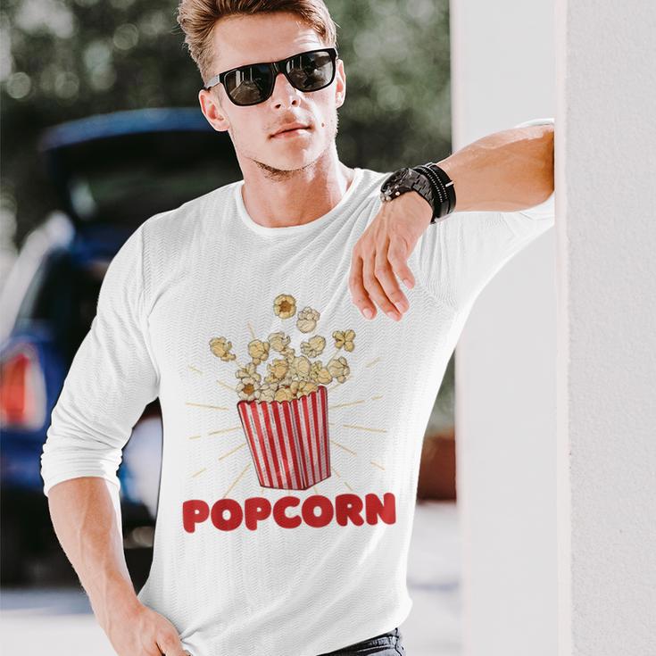 レトロポップコーン 長袖Tシャツ 彼への贈り物