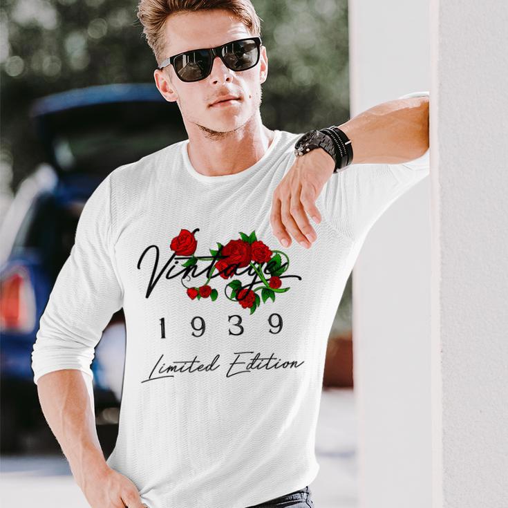 ヴィンテージ 87歳の誕生日 デコレーション ヴィンテージ 1939 87歳 長袖Tシャツ 彼への贈り物