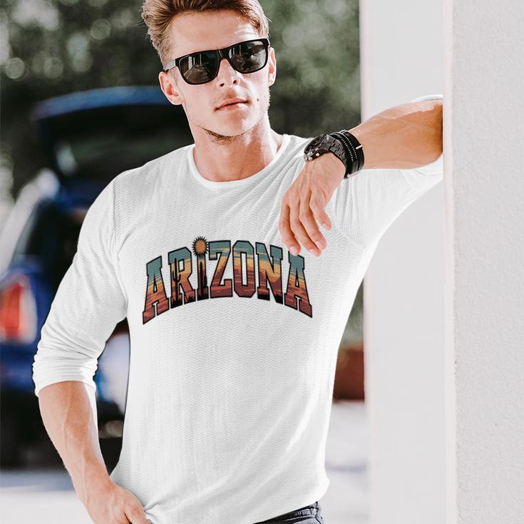 ヴィンテージアリゾナtシャツ レトロな砂漠のサグアロサボテン 長袖Tシャツ 彼への贈り物