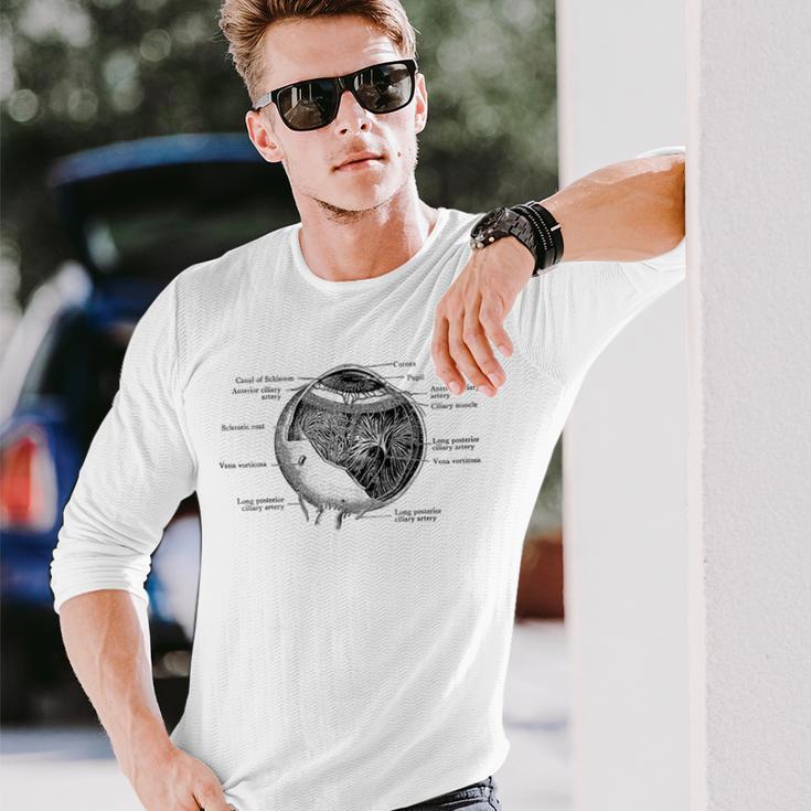 人間の目 目玉 ヴィンテージ 解剖学 長袖Tシャツ 彼への贈り物