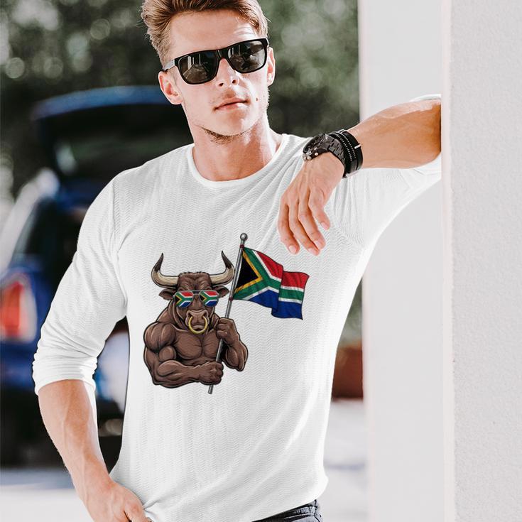 南アフリカ 国旗 南アフリカのルーツ 長袖Tシャツ 彼への贈り物