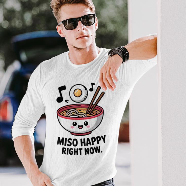 味噌ハッピー寿司ラーメン日本 長袖Tシャツ 彼への贈り物