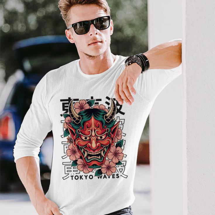 日本悪魔 般若 鬼 鬼 仮面 妖怪鬼 鬼 仮面 長袖tシャツ 長袖Tシャツ 彼への贈り物