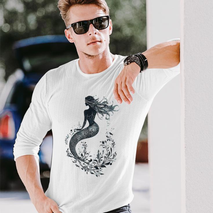 神秘的な人魚 長袖Tシャツ 彼への贈り物