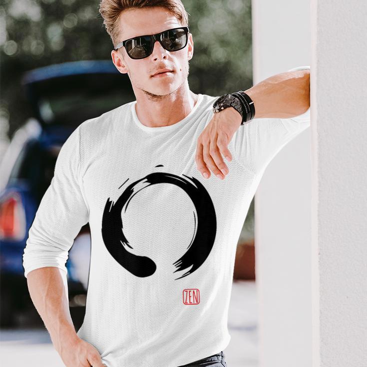 禅 書道 仏前 円 長袖Tシャツ 彼への贈り物
