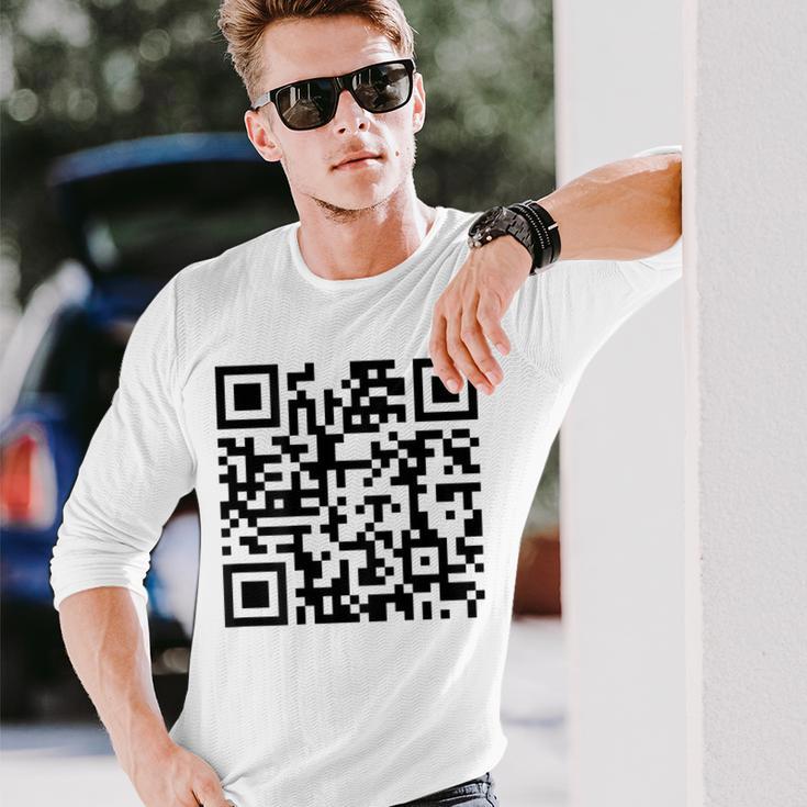 裏面面白いqr Fck You Code 中指言葉 長袖Tシャツ 彼への贈り物